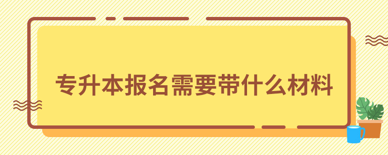 專升本報名需要帶什么材料