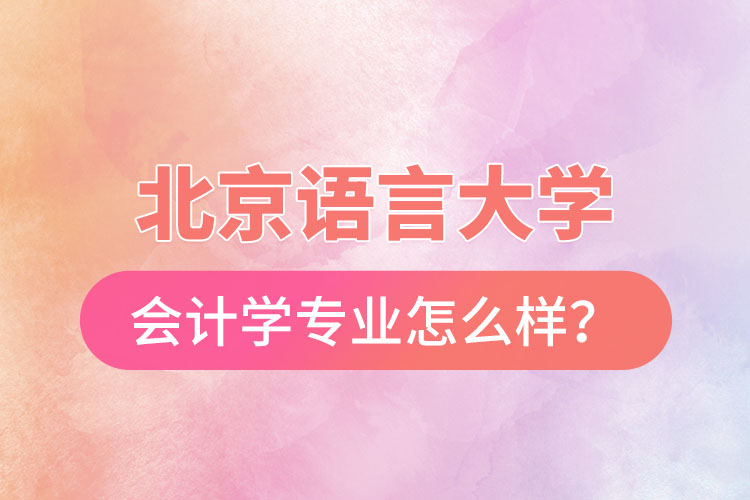北京語言大學(xué)會計(jì)學(xué)專業(yè)怎么樣?