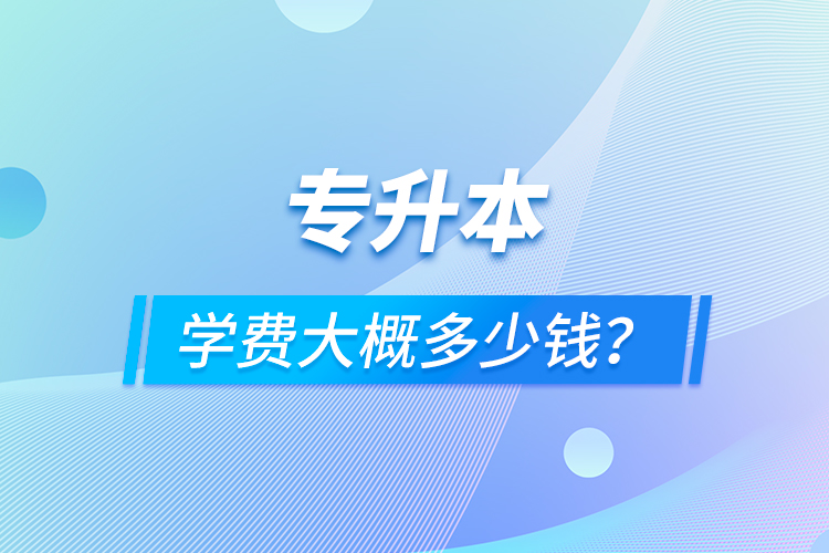 專升本學(xué)費(fèi)大概多少錢？