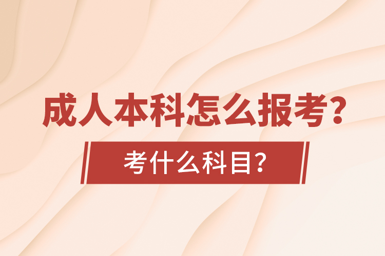 成人本科怎么報考？考什么科目？