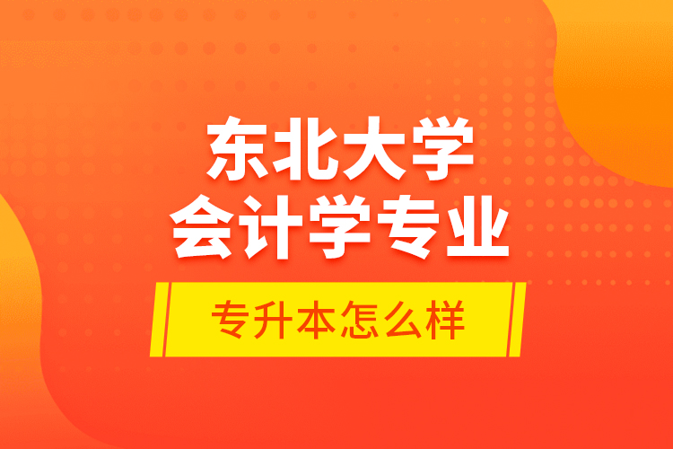 東北大學(xué)會(huì)計(jì)學(xué)專業(yè)專升本怎么樣？