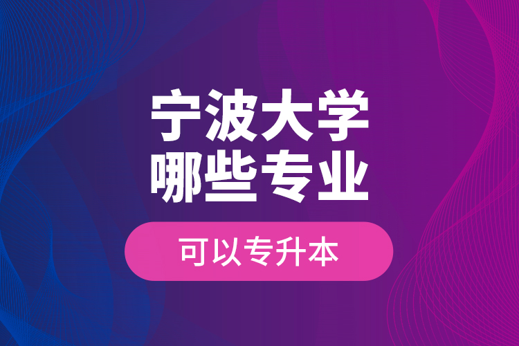 寧波大學(xué)哪些專業(yè)可以專升本